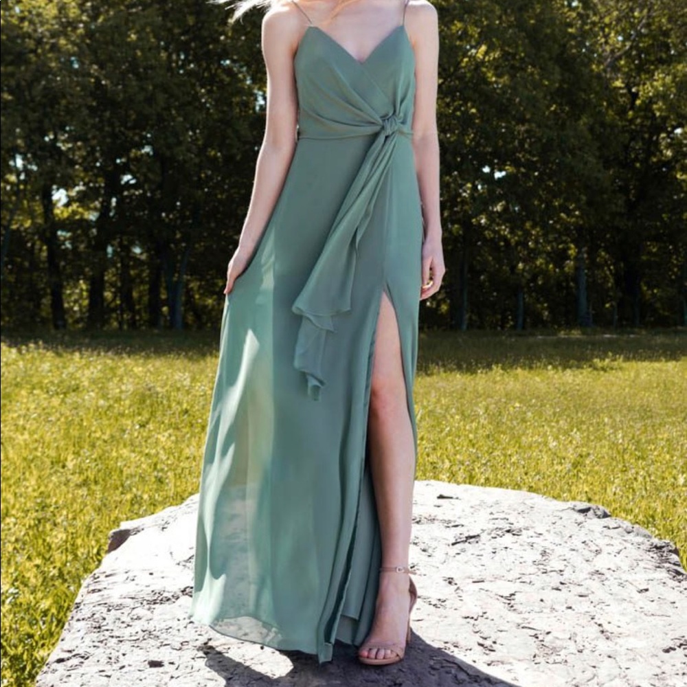 BHLDN Jenny Yoo Amara Eucalyptus dress